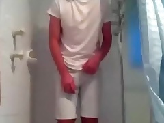 Pissing himself plus cum